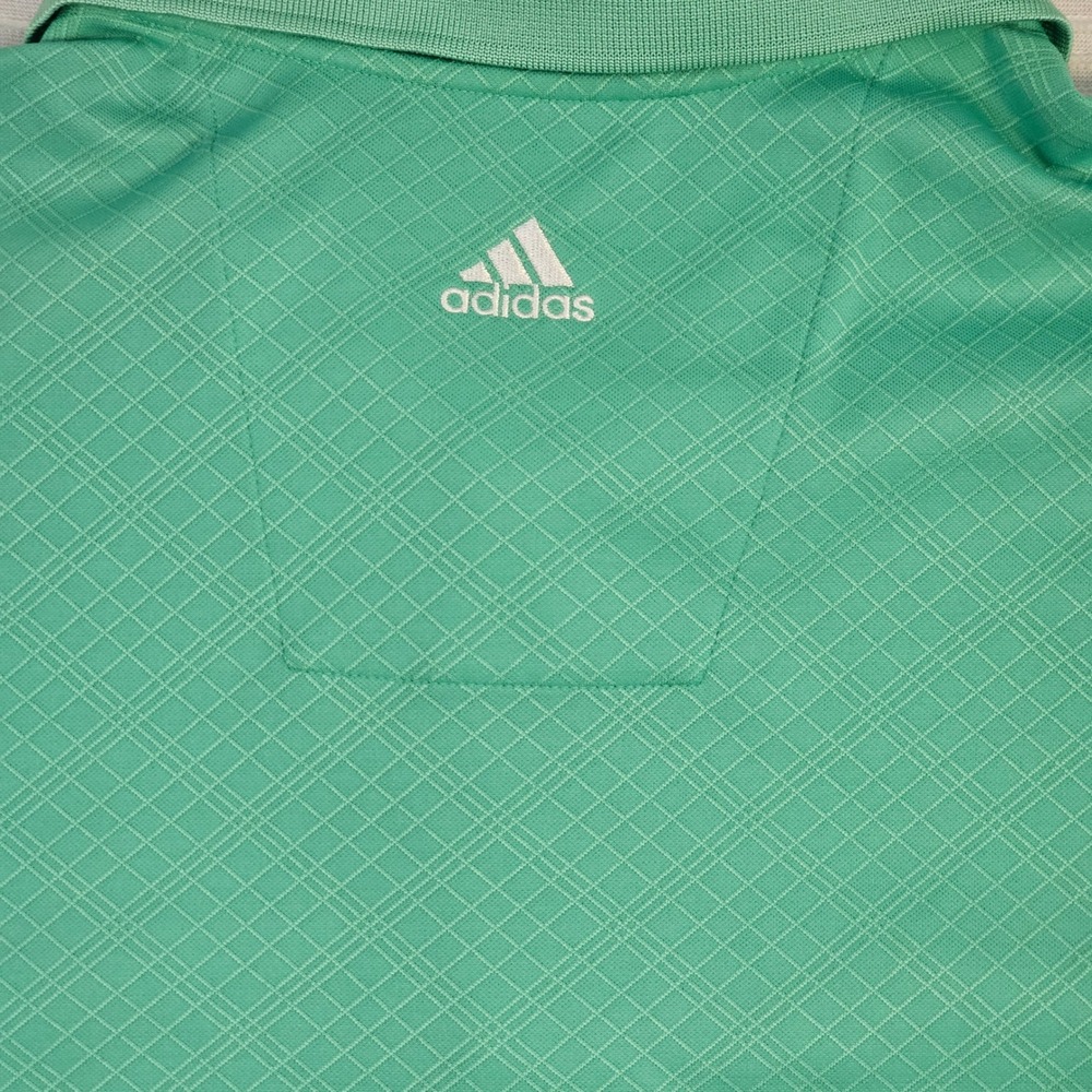 Adidas Golf Climacool Polo Shirt Mens 2XL Green Diamond Grid‎ Short Sleeve Top - Picture 7 of 7